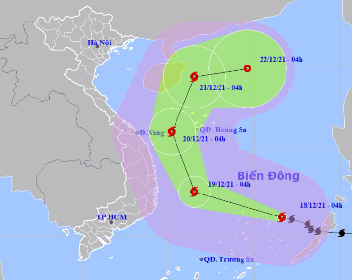 Bão số 9 giật cấp 17 di chuyển nhanh, Trung Bộ mưa lớn từ đêm nay - Ảnh 1.