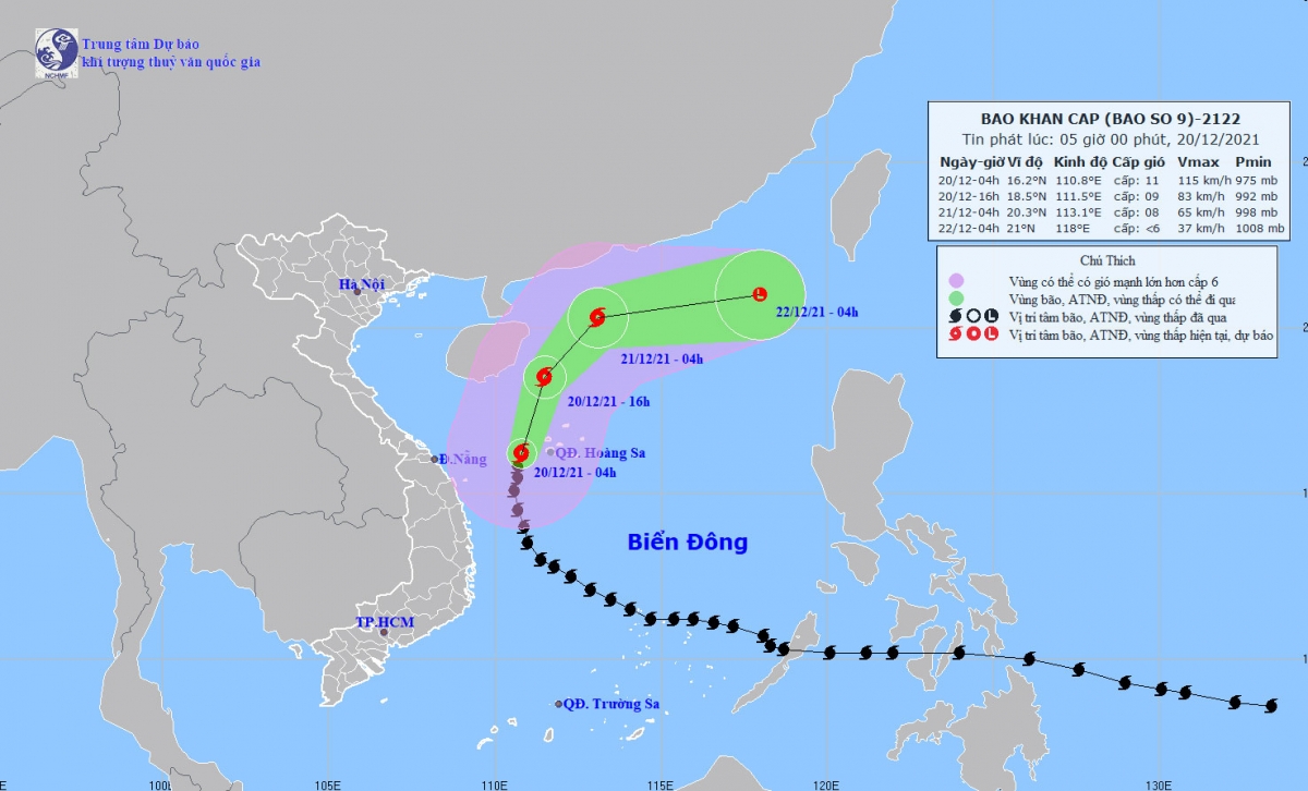 Bão số 9 đổi hướng và suy yếu dần - Ảnh 1.