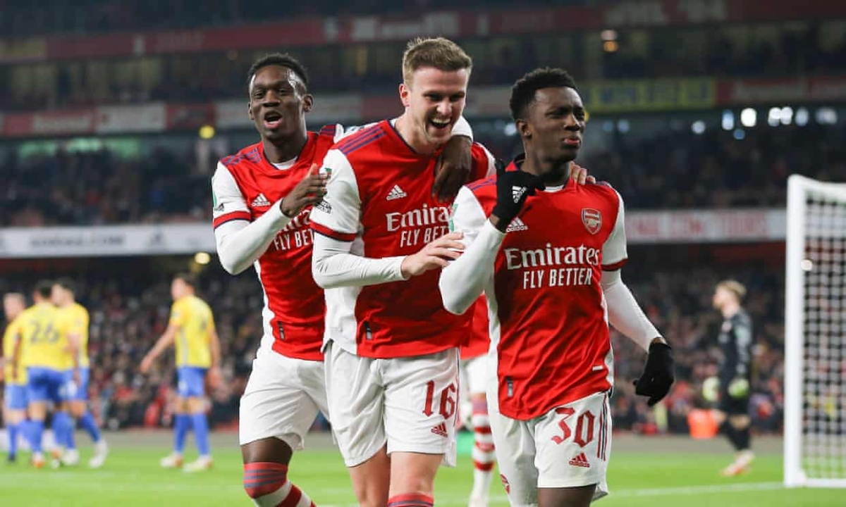 Nketiah lập hat-trick, Arsenal nhẹ nhàng vào bán kết Cúp Liên đoàn Anh - Ảnh 1.