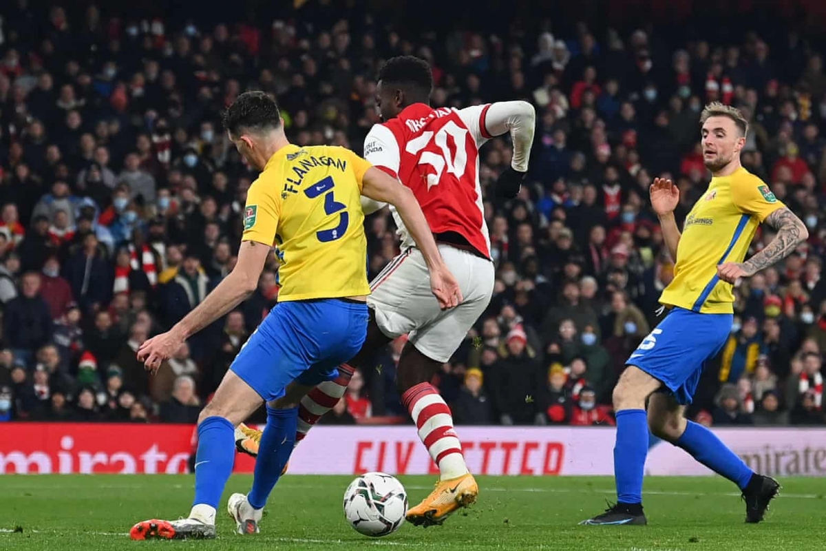 Nketiah lập hat-trick, Arsenal nhẹ nhàng vào bán kết Cúp Liên đoàn Anh - Ảnh 2.