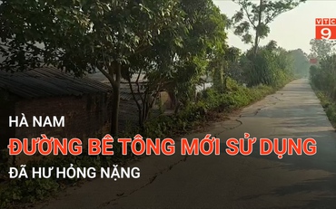 Hà Nam: Đường bê tông mới sử dụng đã hư hỏng nặng