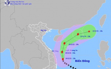 Bão số 9 gây gió cấp 6 và mưa to ở các tỉnh miền Trung