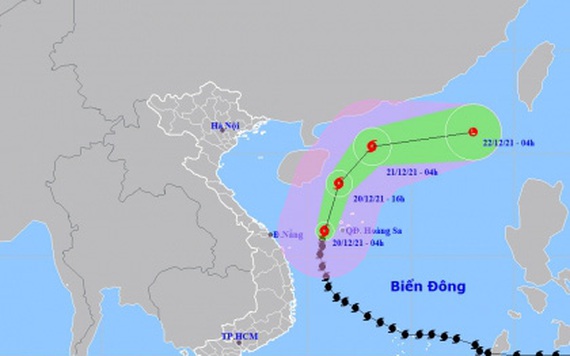 Bão số 9 đổi hướng và suy yếu dần