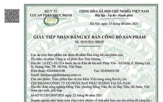 Vụ Bộ Y tế thu hồi văn bản: “Viên nang Kovir hỗ trợ trị COVID là sản phẩm đi vận động, đi xin về”