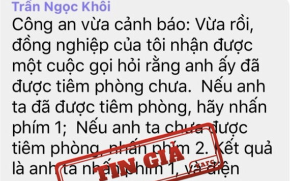 'Lừa chiếm đoạt thông tin ngân hàng trực tuyến qua điện thoại' là tin giả