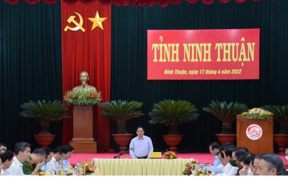 Thủ tướng Phạm Minh Chính làm việc với lãnh đạo chủ chốt tỉnh Ninh Thuận