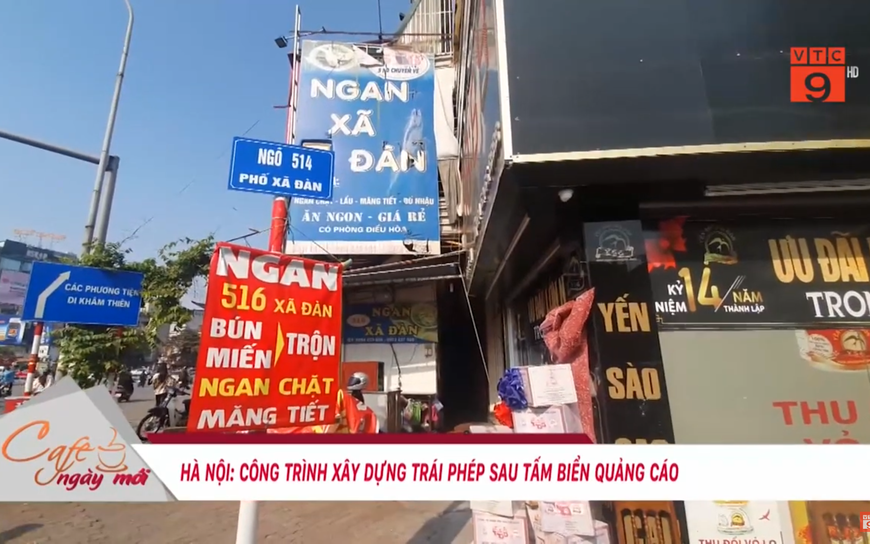 Hà Nội: Công trình xây dựng trái phép sau tấm biển quảng cáo