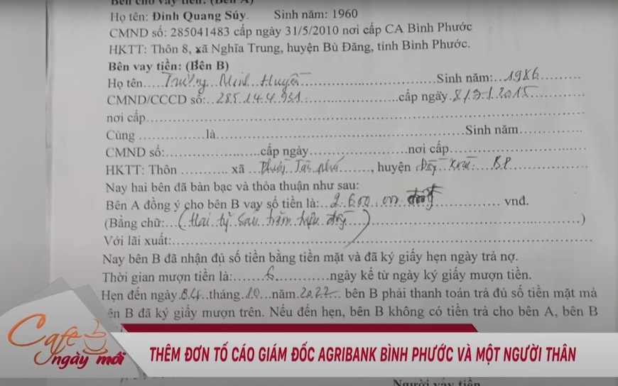 Thêm đơn tố cáo giám đốc Agribank Bình Phước và một người thân